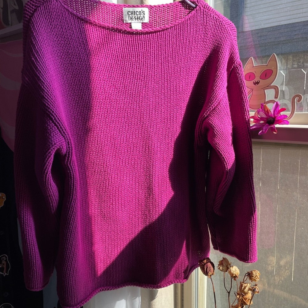 Y2k chicos cotton scoop neck magenta pink sweater